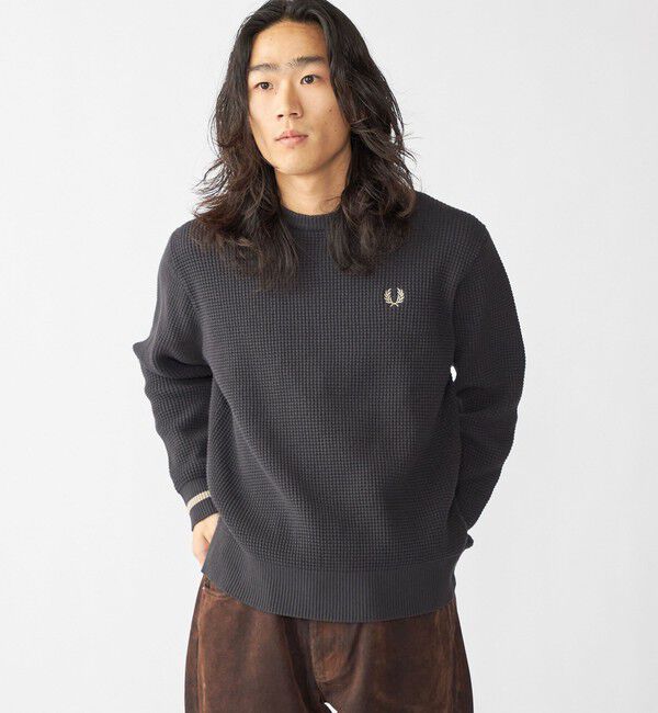 SHIPS「【SHIPS別注】FRED PERRY: シングル ティップ ワッフル ニット」|ニット・セーター|