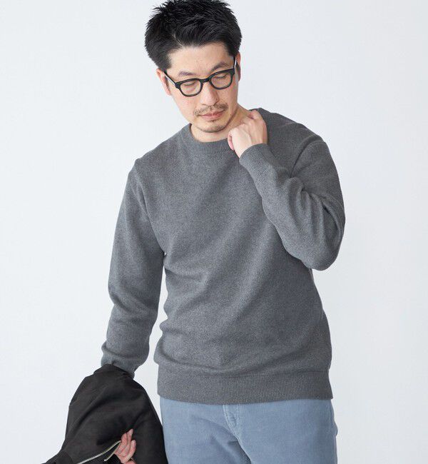 SHIPS「SHIPS:〈洗濯機可能〉 コットン カシミヤ ソリッド クルーネック ニット」|ニット・セーター|