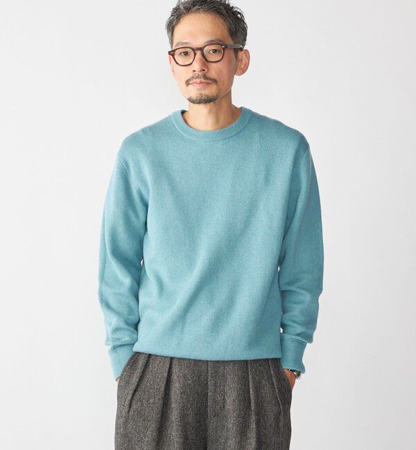 SHIPS「SHIPS:〈洗濯機可能〉 コットン カシミヤ ソリッド クルーネック ニット」|ニット・セーター|ライトブルー