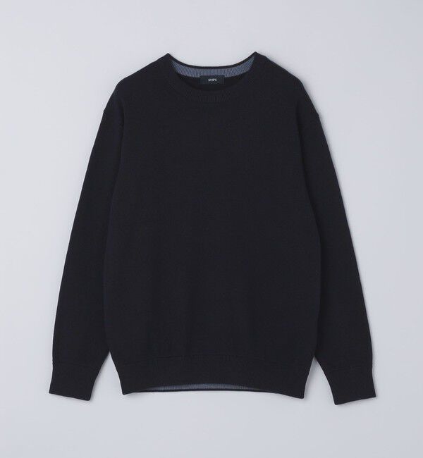 SHIPS「SHIPS:〈洗濯機可能〉 コットン カシミヤ ソリッド クルーネック ニット」|ニット・セーター|