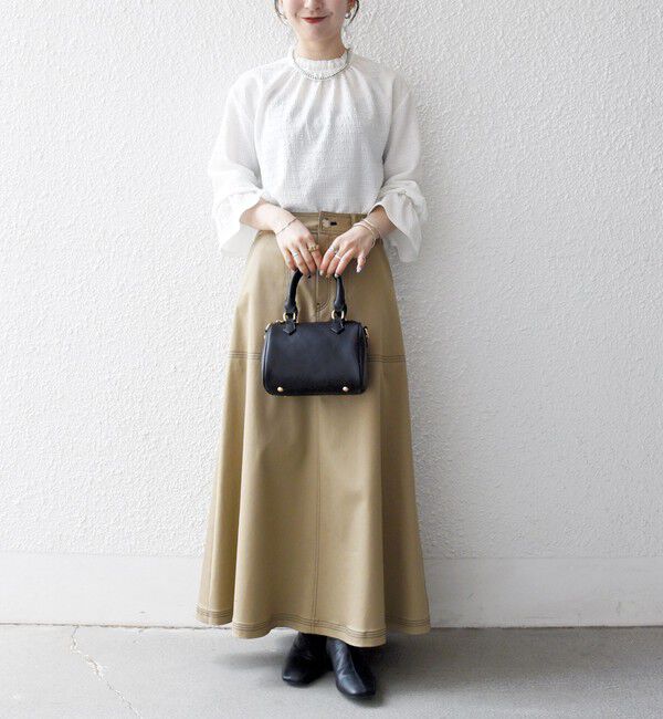 SHIPS any「SHIPS any:〈洗濯機可能〉シアー ジャージー スタンド フリル カット ブラウス」|シャツ・ブラウス|