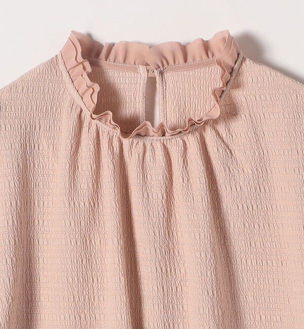 SHIPS any「SHIPS any:〈洗濯機可能〉シアー ジャージー スタンド フリル カット ブラウス」|シャツ・ブラウス|