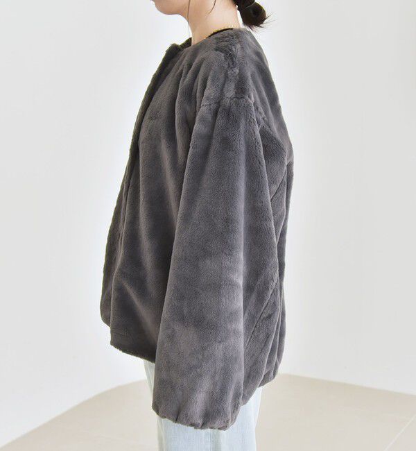 quaranciel「quaranciel: フェイクファー ノーカラー ショート ジャケット」|その他|