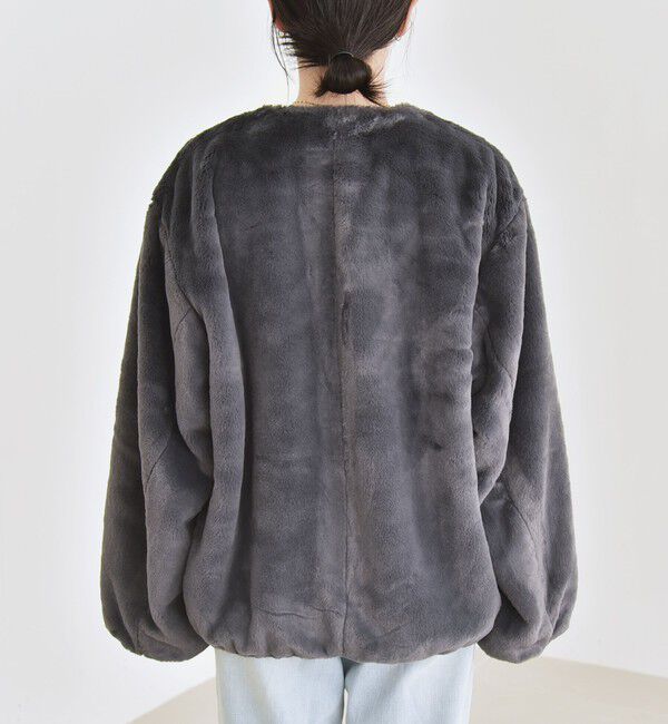 quaranciel「quaranciel: フェイクファー ノーカラー ショート ジャケット」|その他|