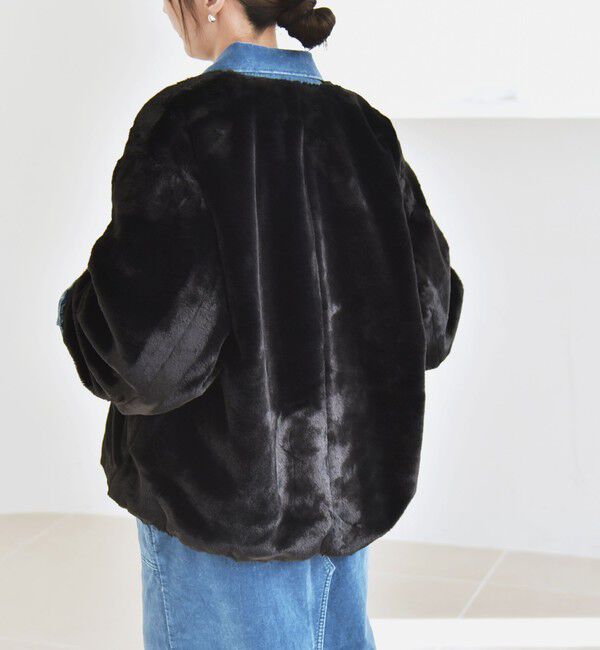 quaranciel「quaranciel: フェイクファー ノーカラー ショート ジャケット」|その他|