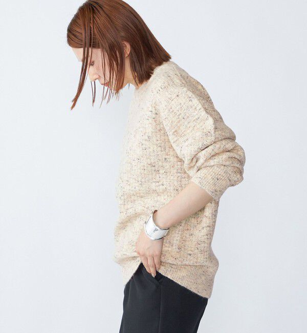 SHIPS「【WEB限定】SHIPS:〈手洗い可能〉カラー ネップ ワッフル クルーネック ニット」|ニット・セーター|
