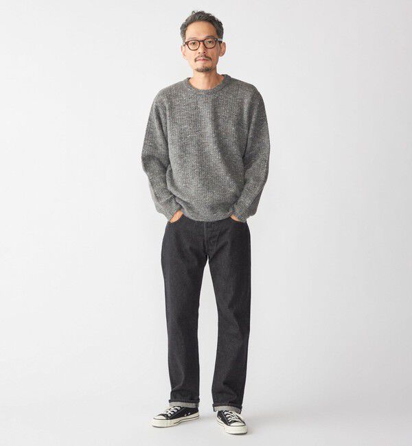 SHIPS「【WEB限定】SHIPS:〈手洗い可能〉カラー ネップ ワッフル クルーネック ニット」|ニット・セーター|