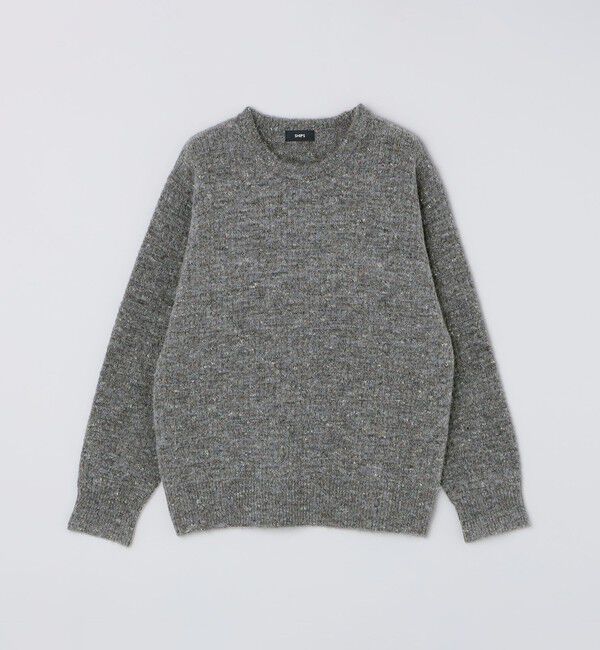 SHIPS「【WEB限定】SHIPS:〈手洗い可能〉カラー ネップ ワッフル クルーネック ニット」|ニット・セーター|