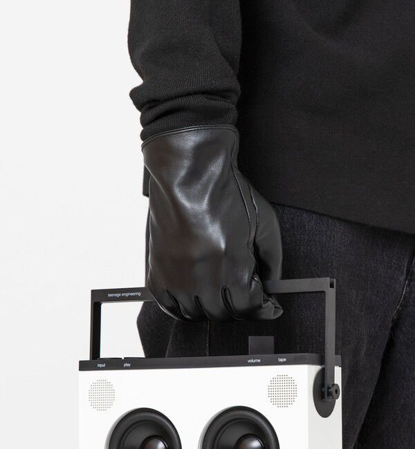 SHIPS「City Ambient Products: シープレザー カラー グローブ」|手袋|ブラック