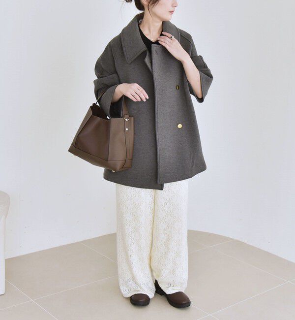 quaranciel「quaranciel:〈手洗い可能〉ダンボール ステンカラー ジャケット コート25AW」|ステンカラーコート|