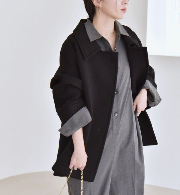 quaranciel「quaranciel:〈手洗い可能〉ダンボール ステンカラー ジャケット コート25AW」|ステンカラーコート|