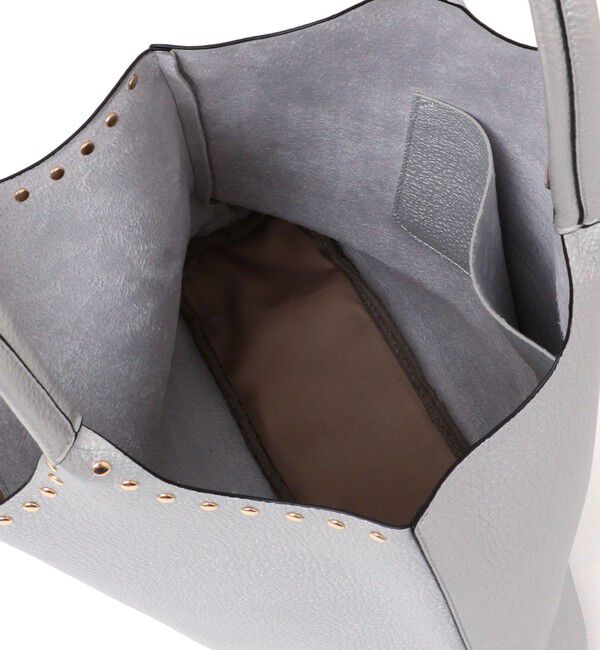 SHIPS any「【WEB限定】SHIPS any: ポーチ付き スタッズ A4 トート バッグ」|トートバッグ|