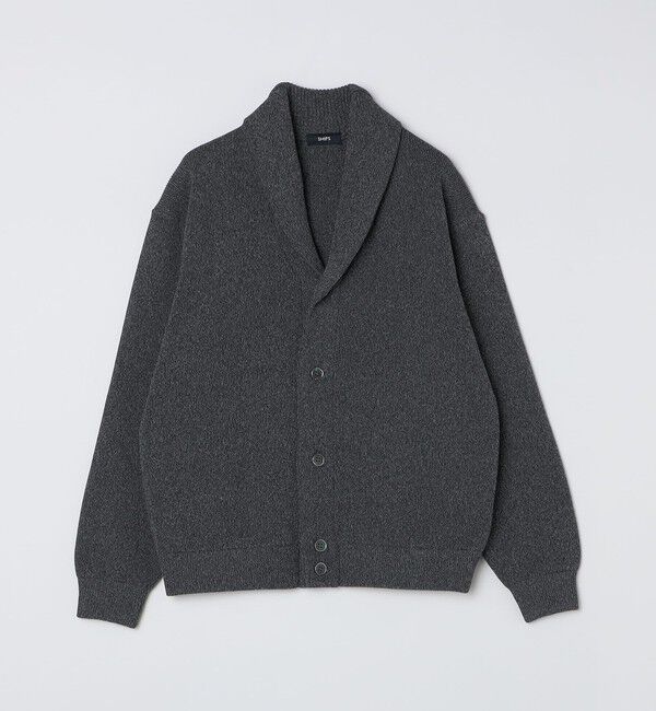 SHIPS「SHIPS:〈手洗い可能〉ミックス ポリ ショールカラー ニット カーディガン」|カーディガン|