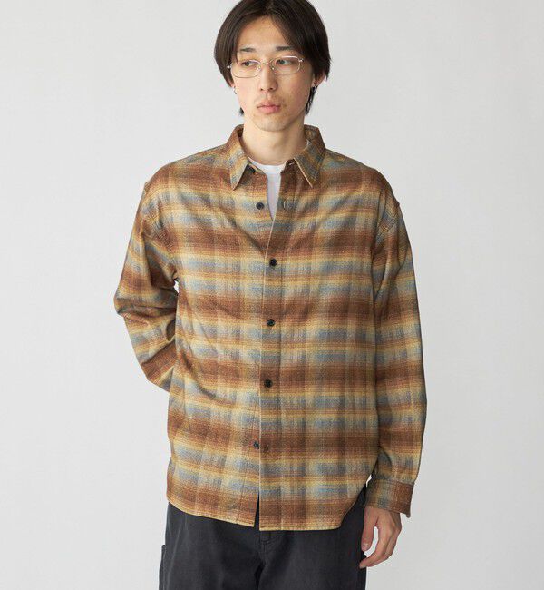 SHIPS「City Ambient Products: 〈洗濯機可能〉レギュラー プリント フランネル チェック シャツ」|シャツ・ブラウス|