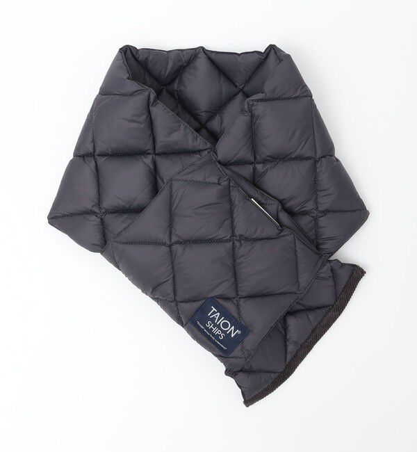 SHIPS「【SHIPS別注】TAION: 〈手洗い可能〉キルティング ダウン マフラー」|ストール|ダークグレー