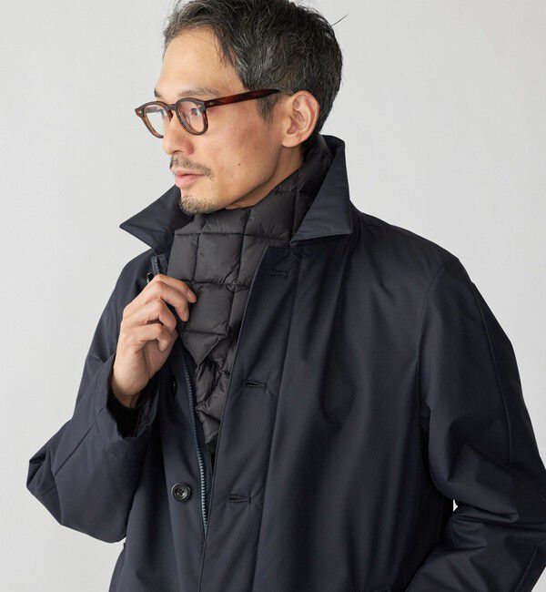 SHIPS「【SHIPS別注】TAION: 〈手洗い可能〉キルティング ダウン マフラー」|ストール|ブラック