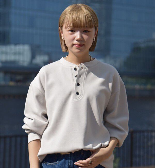 SHIPS「City Ambient Products: ダブルフェイス カノコ ヘンリーネック カットソー」|Tシャツ・カットソー|