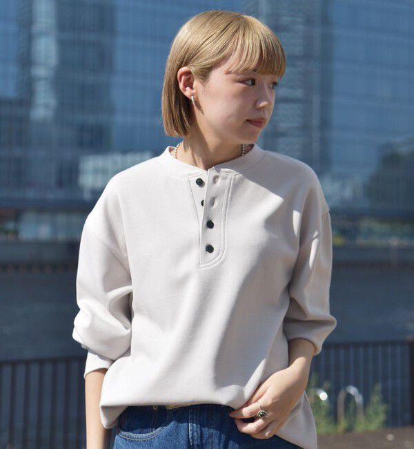 SHIPS「City Ambient Products: ダブルフェイス カノコ ヘンリーネック カットソー」|Tシャツ・カットソー|