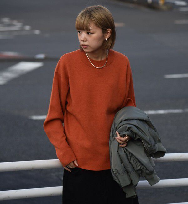 SHIPS「City Ambient Products: 〈手洗い可能〉14ゲージ ダブルジャカード モックネック ニット」|ニット・セーター|