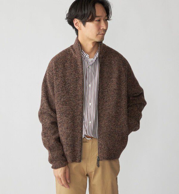 SHIPS「SHIPS: ウール ドライバーズ ジップ カーディガン」|カーディガン|