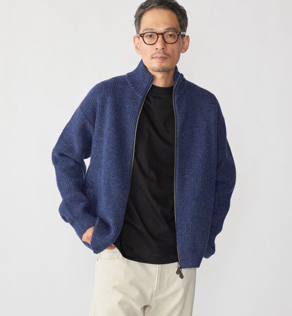 SHIPS「SHIPS: ウール ドライバーズ ジップ カーディガン」|カーディガン|