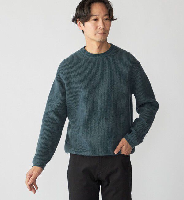 SHIPS「SHIPS: 〈手洗い可能〉7ゲージ ブラッシュド クルーネック プルオーバー」|ニット・セーター|