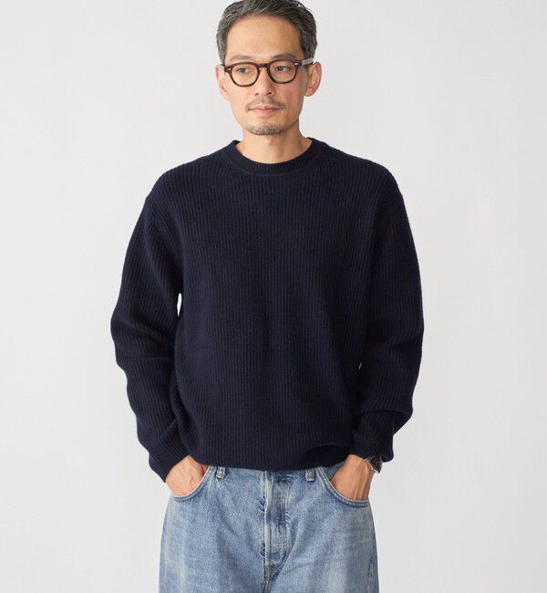 SHIPS「SHIPS: 〈手洗い可能〉7ゲージ ブラッシュド クルーネック プルオーバー」|ニット・セーター|
