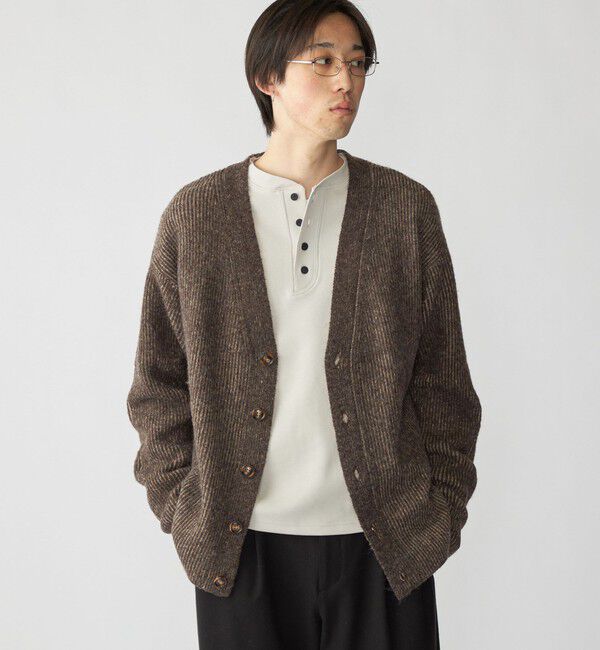 SHIPS「City Ambient Products: AZE Vネック カーディガン」|カーディガン|ブラウン