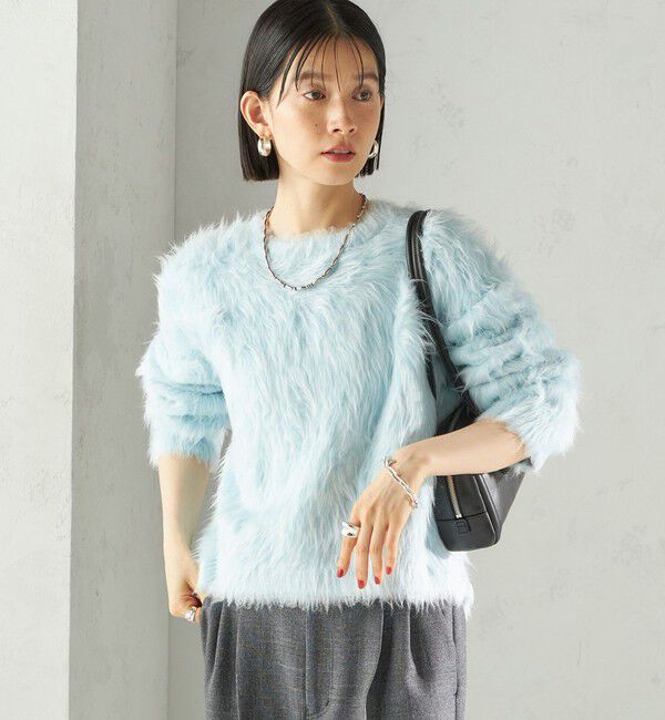 SHIPS for women「〈手洗い可能〉シャギー ファー クルーネック プルオーバー」|ニット・セーター|