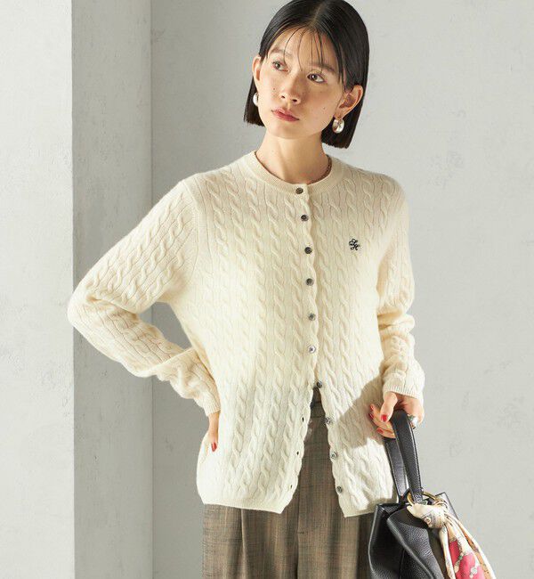 SHIPS for women「カシミヤ 細 ケーブル クルーネック カーディガン」|カーディガン|