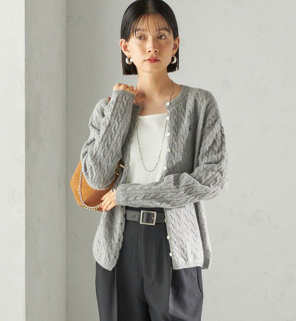 SHIPS for women「カシミヤ 細 ケーブル クルーネック カーディガン」|カーディガン|