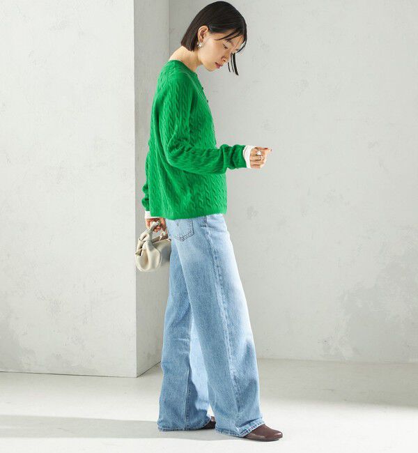 SHIPS for women「カシミヤ 細 ケーブル クルーネック カーディガン」|カーディガン|