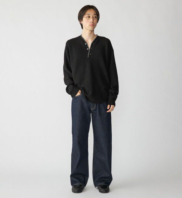 SHIPS「City Ambient Products: シャギー ヘンリー ネック ニット」|ニット・セーター|