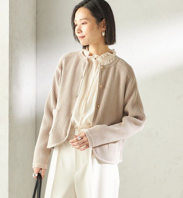 SHIPS for women「〈手洗い可能〉モール リブ クルーネック カーディガン」|カーディガン|
