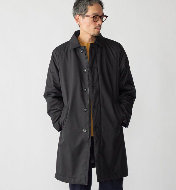 SHIPS「SHIPS: テクニカル カーコート」|ステンカラーコート|ブラック