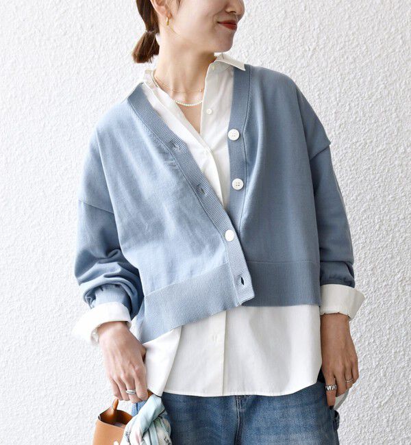 SHIPS any「SHIPS any:〈手洗い可能〉コットン ミックス Vネック コンパクト カーディガン」|カーディガン|