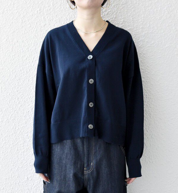SHIPS any「SHIPS any:〈手洗い可能〉コットン ミックス Vネック コンパクト カーディガン」|カーディガン|