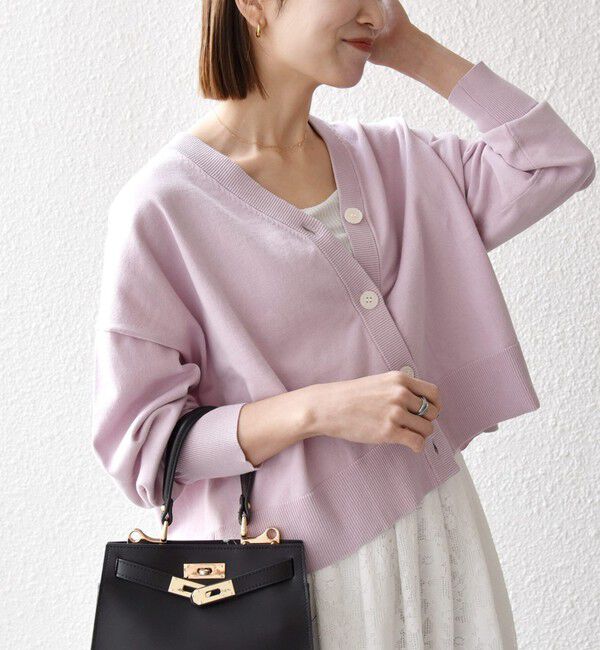 SHIPS any「SHIPS any:〈手洗い可能〉コットン ミックス Vネック コンパクト カーディガン」|カーディガン|