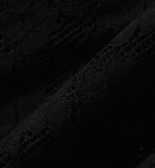 SHIPS any「SHIPS any:〈手洗い可能〉フラワー メッシュ レース バンドカラー タック シャツ」|シャツ・ブラウス|