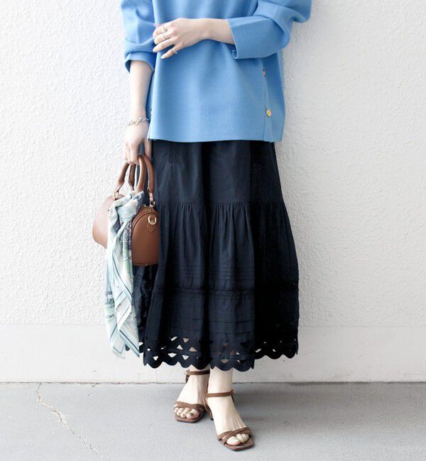 SHIPS any「《予約》SHIPS any:〈洗濯機可能〉キャンブリック レース ギャザー ボリューム スカート」|スカート|