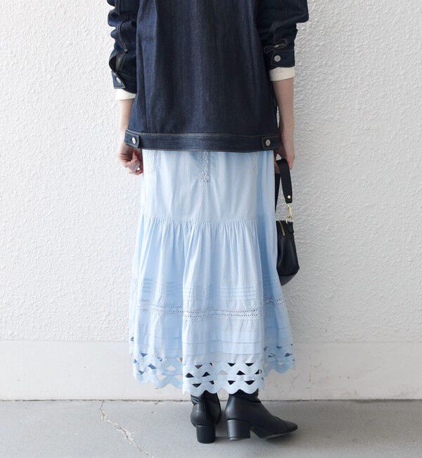 SHIPS any「《予約》SHIPS any:〈洗濯機可能〉キャンブリック レース ギャザー ボリューム スカート」|スカート|