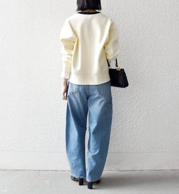 SHIPS any「《予約》SHIPS any:〈手洗い可能〉バイカラー スキッパー ニット カーディガン」|カーディガン|