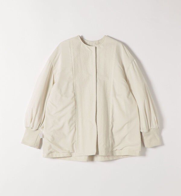 SHIPS any「《予約》SHIPS any:〈洗濯機可能〉ナイロン タスラン ノーカラー Aライン ブルゾン」|ブルゾン・スタジャン|