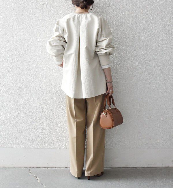 SHIPS any「《予約》SHIPS any:〈洗濯機可能〉ナイロン タスラン ノーカラー Aライン ブルゾン」|ブルゾン・スタジャン|