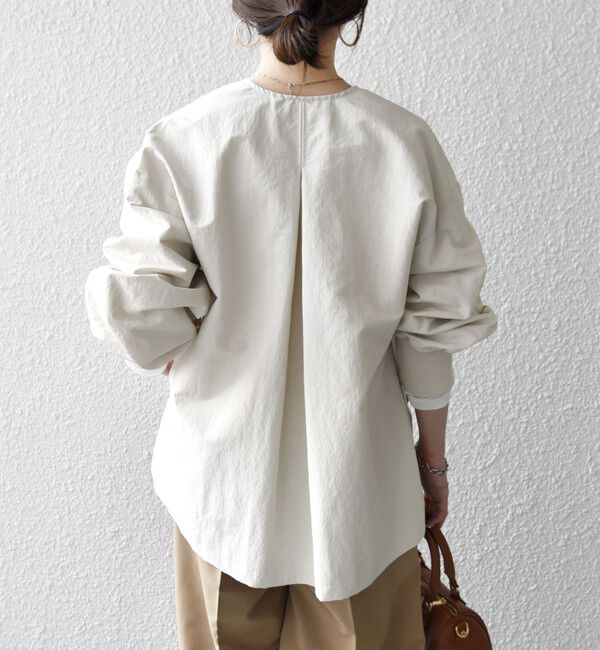 SHIPS any「《予約》SHIPS any:〈洗濯機可能〉ナイロン タスラン ノーカラー Aライン ブルゾン」|ブルゾン・スタジャン|