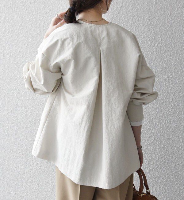 SHIPS any「《予約》SHIPS any:〈洗濯機可能〉ナイロン タスラン ノーカラー Aライン ブルゾン」|ブルゾン・スタジャン|