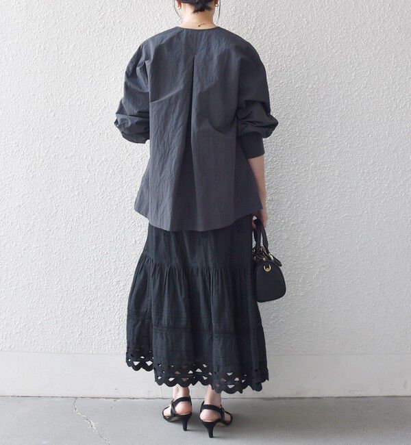 SHIPS any「《予約》SHIPS any:〈洗濯機可能〉ナイロン タスラン ノーカラー Aライン ブルゾン」|ブルゾン・スタジャン|