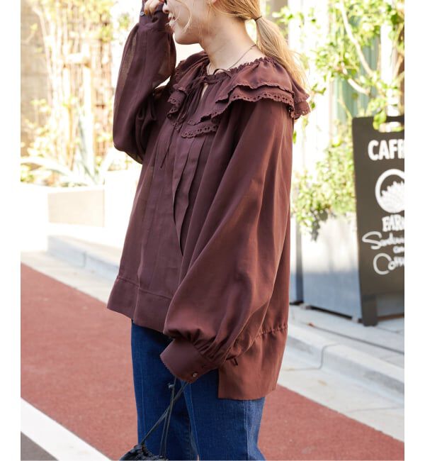 OUTDOOR PRODUCTS Usual Things「アンジェリカヴォイルフリルレースブラウス」|シャツ・ブラウス|