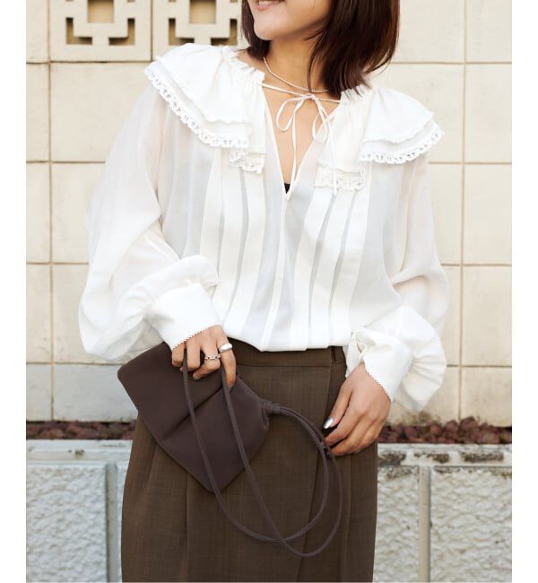 OUTDOOR PRODUCTS Usual Things「アンジェリカヴォイルフリルレースブラウス」|シャツ・ブラウス|