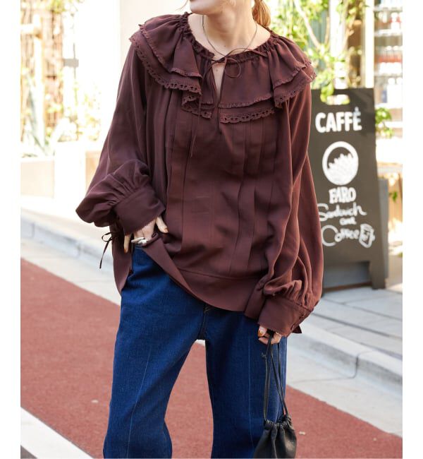 OUTDOOR PRODUCTS Usual Things「アンジェリカヴォイルフリルレースブラウス」|シャツ・ブラウス|